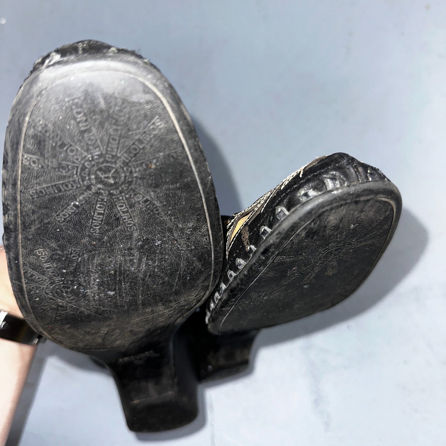 Pikolinos Jerez Black & Tan Perforated Leather Shoes EU 40 Sandal Small Heel