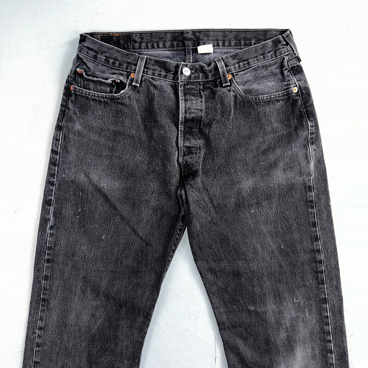 Levis 501 Vintage Y2K XX Straight Leg Jeans 90s Black Med Wash 36x34 Act 31x32