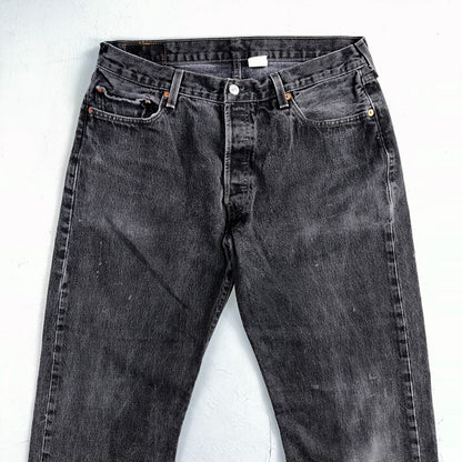 Levis 501 Vintage Y2K XX Straight Leg Jeans 90s Black Med Wash 36x34 Act 31x32