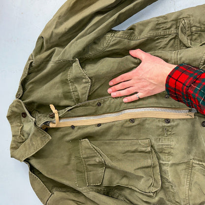 Vintage Military Jacket Green Button Up Vietnam Era 60s 70s M65 M1951 Parka