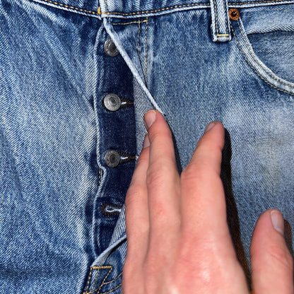 Levis 501 Y2K XX Straight Leg Jeans Blue VTG Med Wash 36x30 Act 35x28