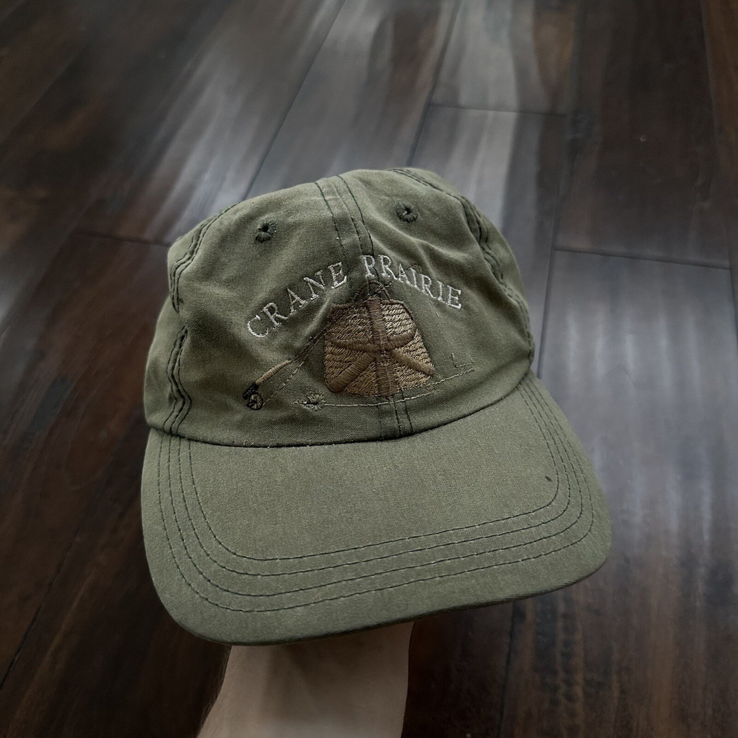 Crane Prairie Vintage Hat Cap Snapback 80s Fish Swimming Hunting Travel Fishing