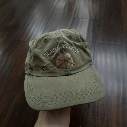 Crane Prairie Vintage Hat Cap Snapback 80s Fish Swimming Hunting Travel Fishing
