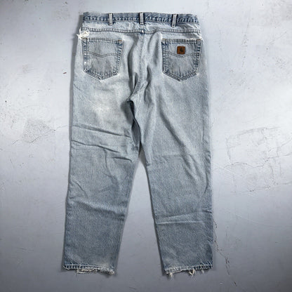 Carhartt B17 DST Relaxed Fit Denim Blue Jeans Mens 40x32 Workwear Denim