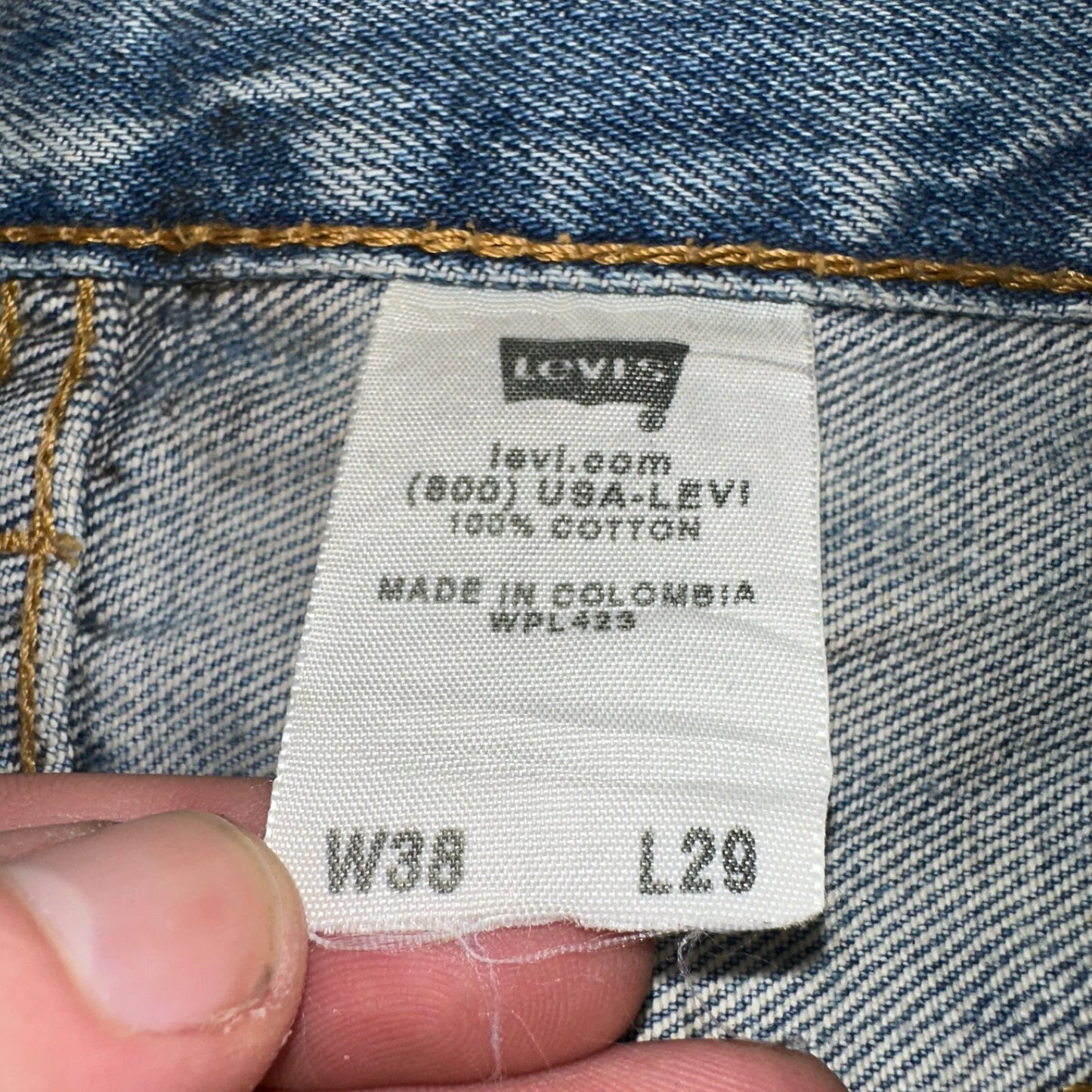 Levis 501 Vintage Y2K XX Straight Leg Jeans 90s Blue Light Wash 38x29 Act 36x27