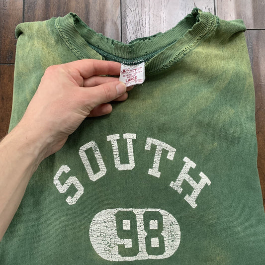 70s Vintage Champion Green USA Reverse Weave Sweatshirt L South Soccer Thrashed