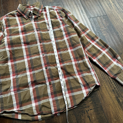 Carhartt Shirt Men M Brown Plaid Button Down Shirt Long Sleeve Casual Outdoor