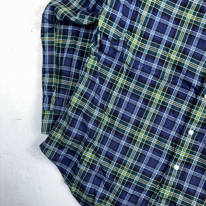 Ralph Lauren Button Up Shirt Men’s Large L Blue Green Yellow Plaid Long Sleeves