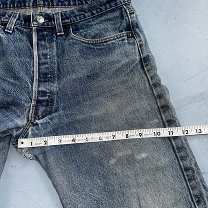 Levis 501 Vintage 80s USA XX Straight Leg Jeans Blue Light Wash Act 32x24 Capri