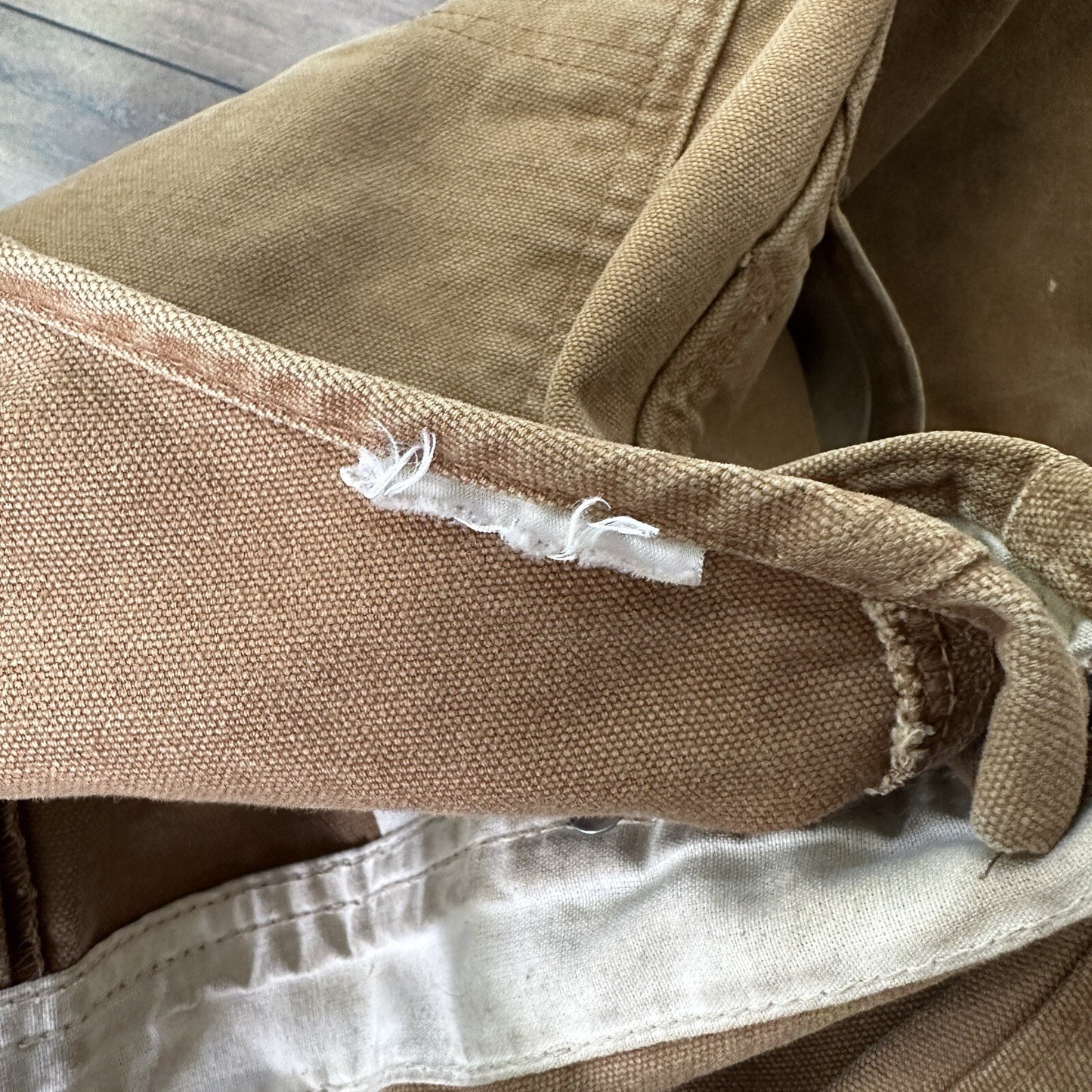 Carhartt DKB Double Knee Duck Unlined Bib Work Tan Brown Overalls 40x27 VTG