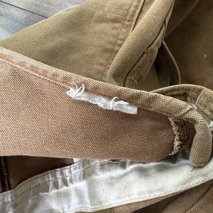 Carhartt DKB Double Knee Duck Unlined Bib Work Tan Brown Overalls 40x27 VTG