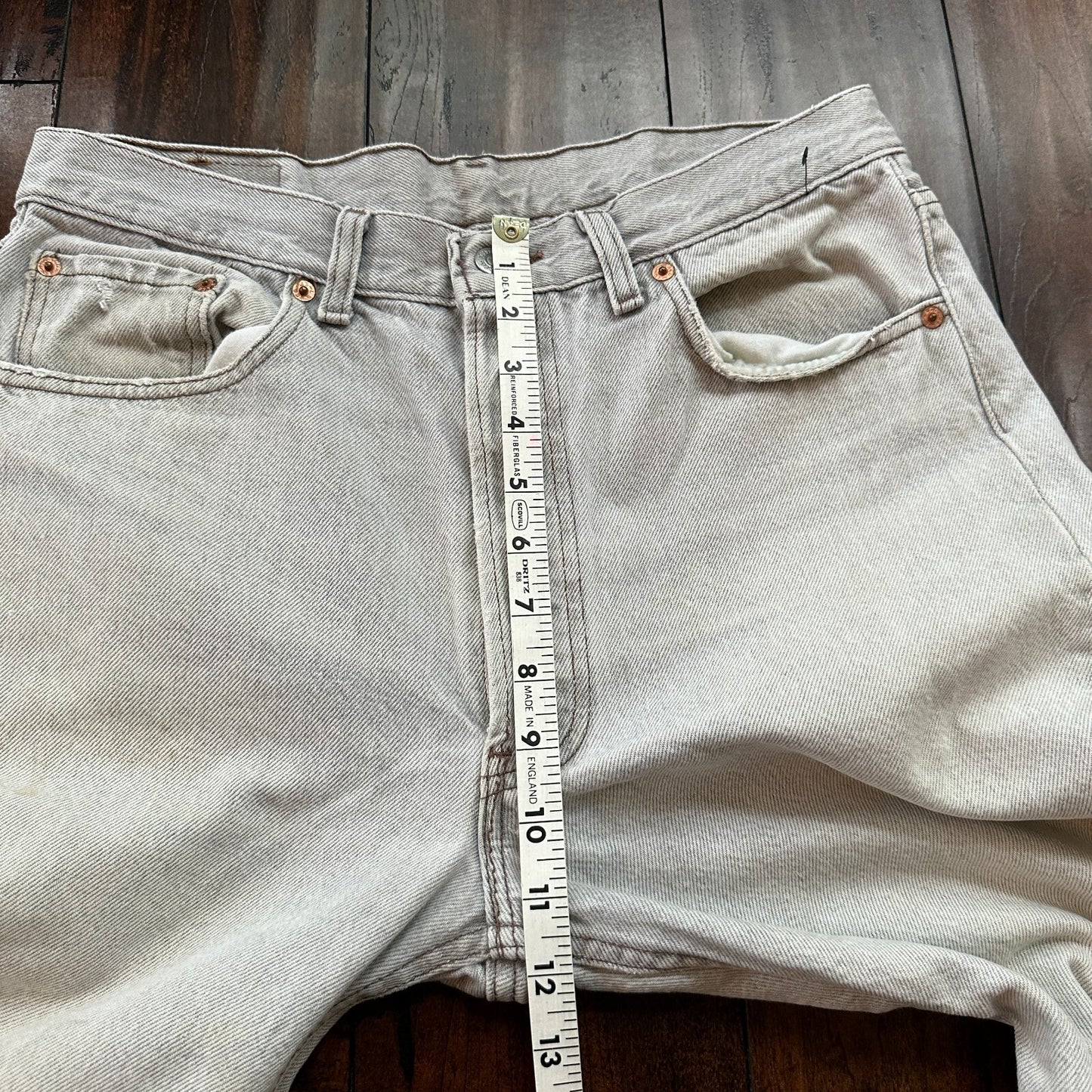 VTG USA Levis 501 Button Fly 90s Tag Jeans 80s 34x30 Act 31x28 Grey Faded White
