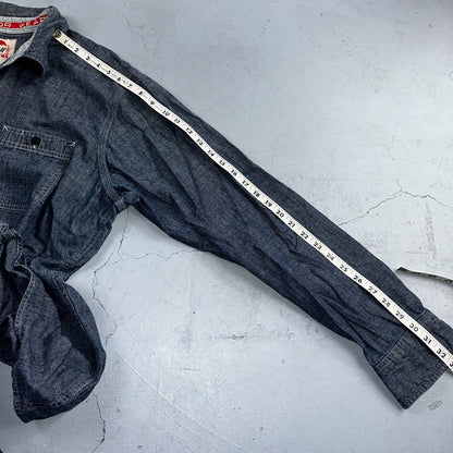 Carhartt Chambray Work Shirt VTG 2XL Demin Long Sleeve Button Up Heart Logo 60s