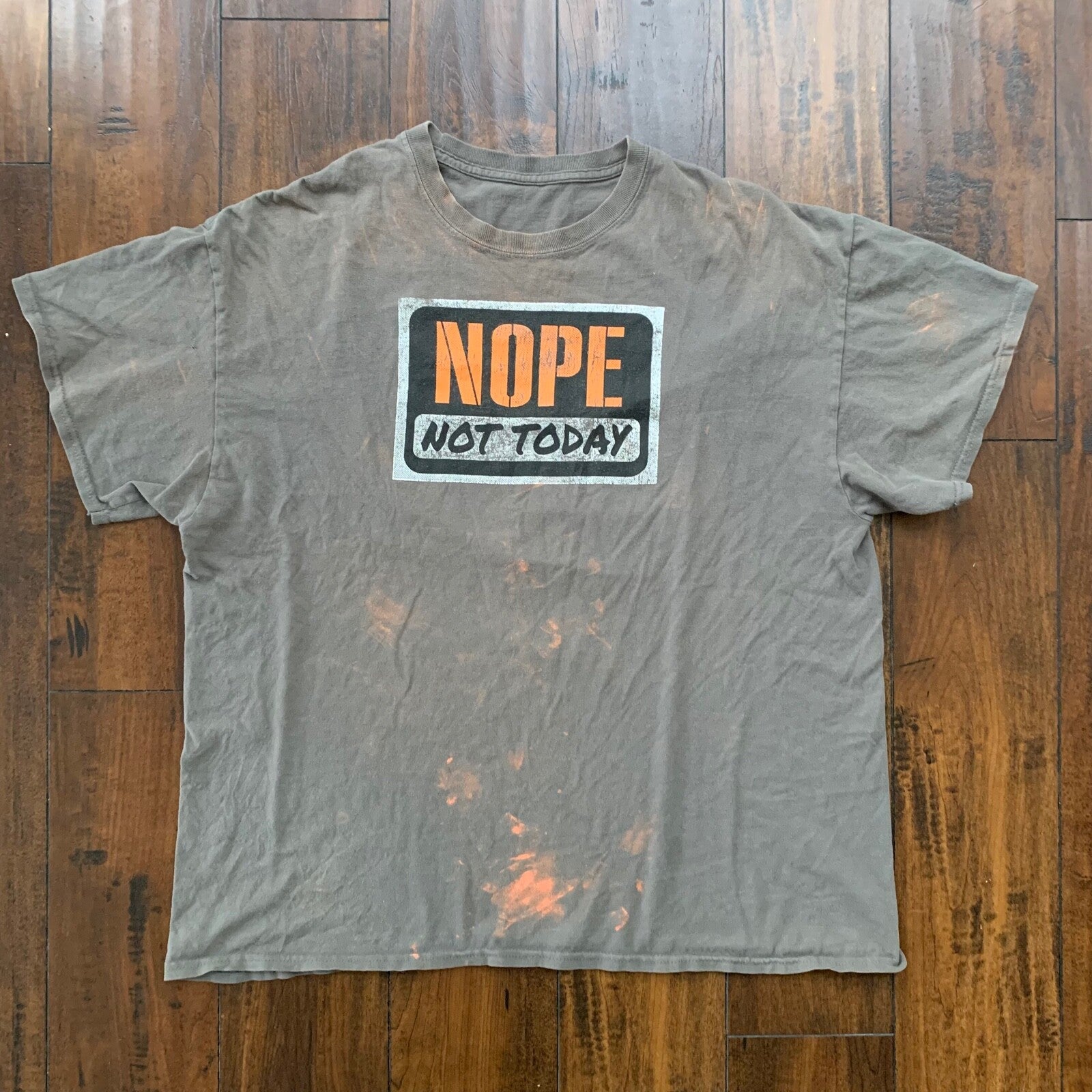 Not Today Funny Vintage Style T Shirt Y2K Thrashed Paint Humor Graphic Adult 