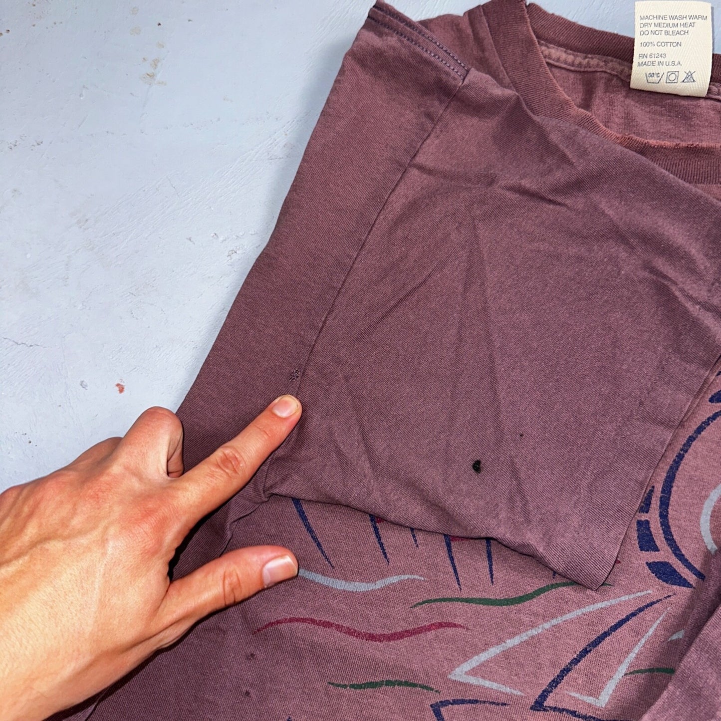 Seattle Washington Purple Maroon VTG T Shirt Single Stitch L Space Needle