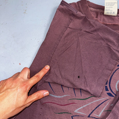 Seattle Washington Purple Maroon VTG T Shirt Single Stitch L Space Needle