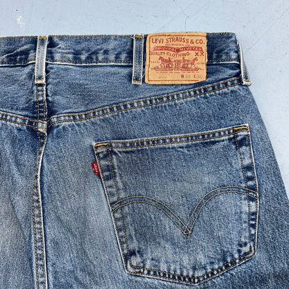 Levis 501 Vintage 90s Mexico Straight Leg Jeans Blue Light Wash 38x30 Act 37x31