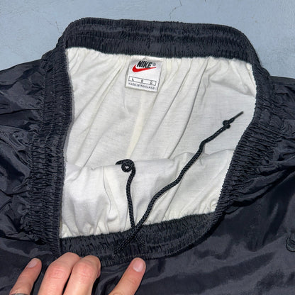 Nike VTG 90s Windbreaker Track Pants Ankle Zip Lined Black 1990s Essential