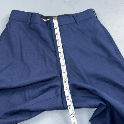 Vintage DPSC Air Force Pants Mens 30R Navy Blue Wool Blend Trouser 28x30 90s