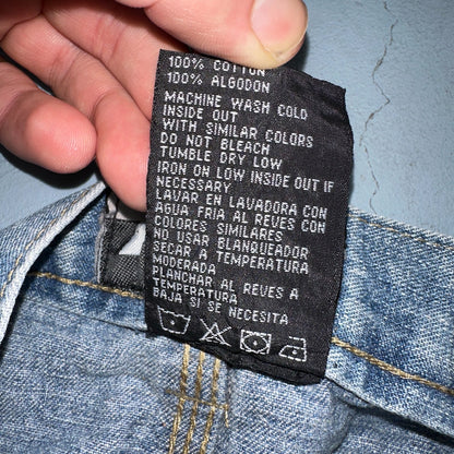 PCI PEAR CONNECTION Kenpa Blue Denim Baggy Skate Cargo Shorts Men Size 38 Y2K