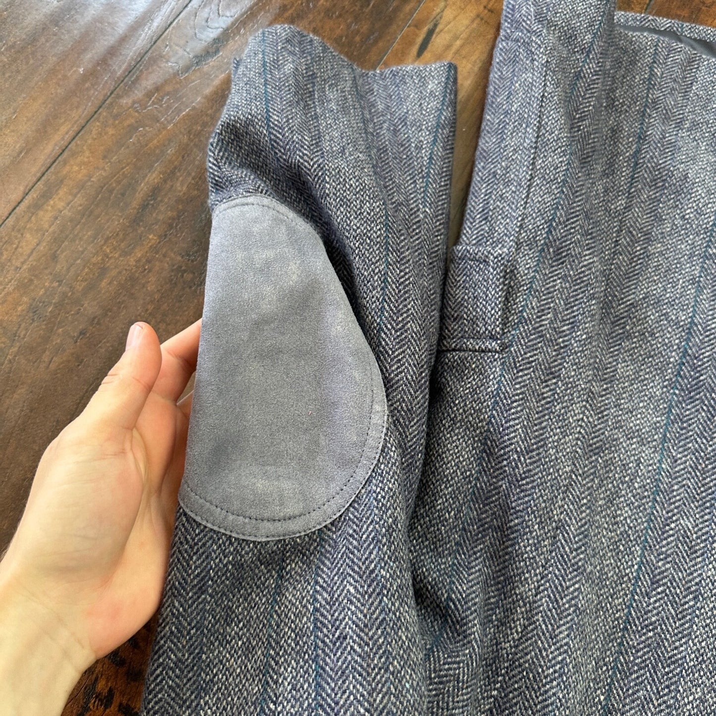 VTG Pendleton Blazer Men's 44 Wool Sport Coat USA Blue Gray Knit Button-Up 70s