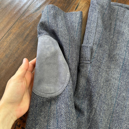 VTG Pendleton Blazer Men's 44 Wool Sport Coat USA Blue Gray Knit Button-Up 70s