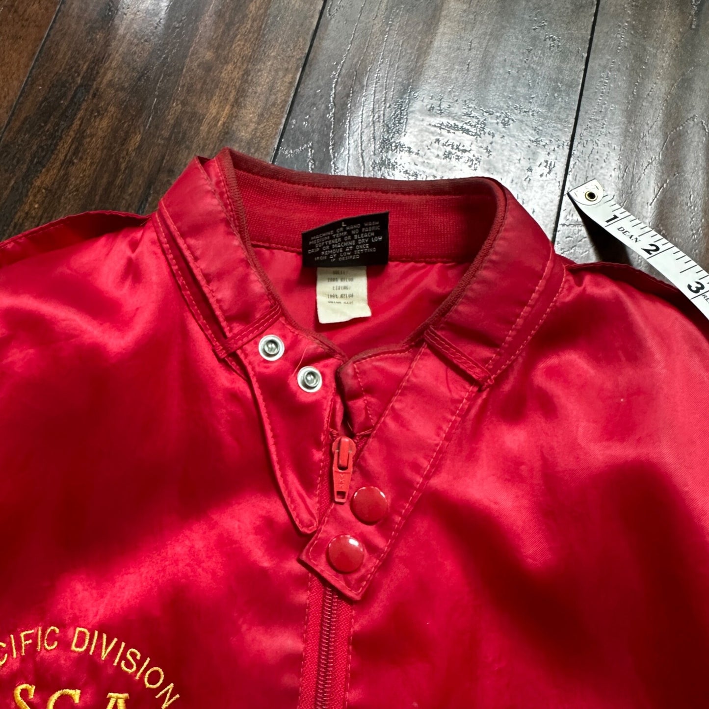 VTG 90s GTX Pacific Divison Satin Bomber Jacket USA Rare 80s ISCA Dale Arnold