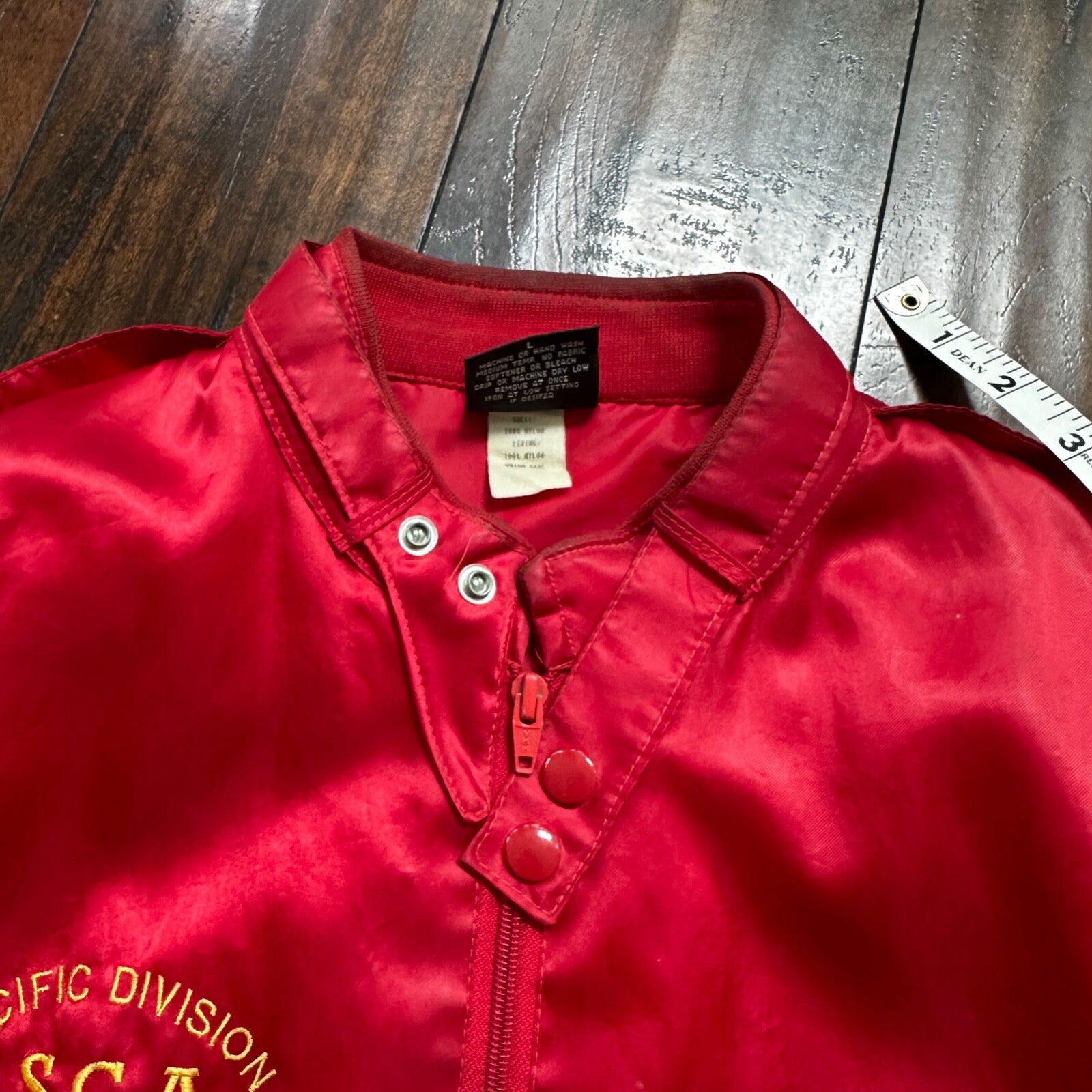 VTG 90s GTX Pacific Divison Satin Bomber Jacket USA Rare 80s ISCA Dale Arnold