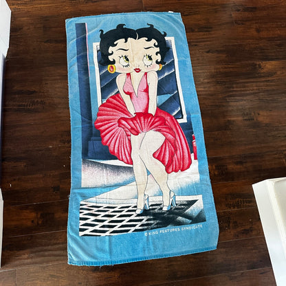 Vintage Betty Boop Beach Towel 90s Y2K Cotton Universal Studios Cute Dress