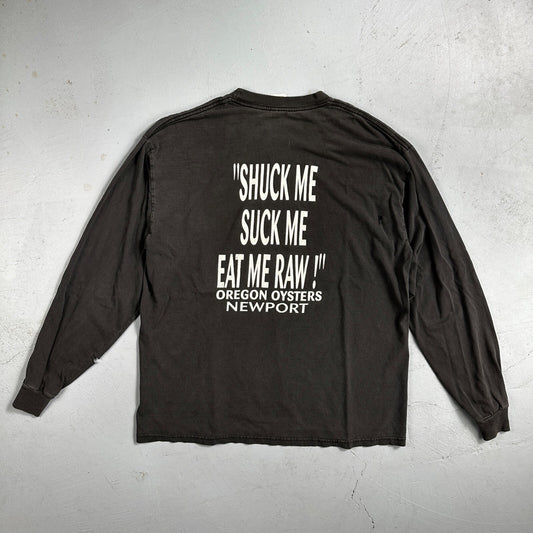 Shuck Me Suck Me Eat Me Raw Y2K VTG T Shirt Oysters Oregon Coast Grunge Nirvana