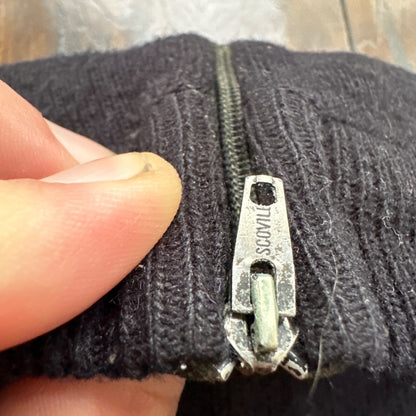 VTG Jantzen Womens Wool Crew Neck Long Sleeve Black Sweater Rockabilly 1960s