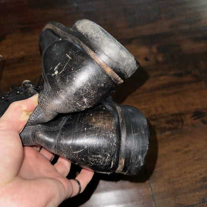 VTG Military Black Lace Up Work Boots 1950s 50s 60s Post WWII Size 8 ? High