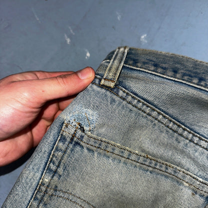 Levis 501 Vintage 80s Redline Selvedge USA XX Jeans Light Wash Thrashed Ac 29x26