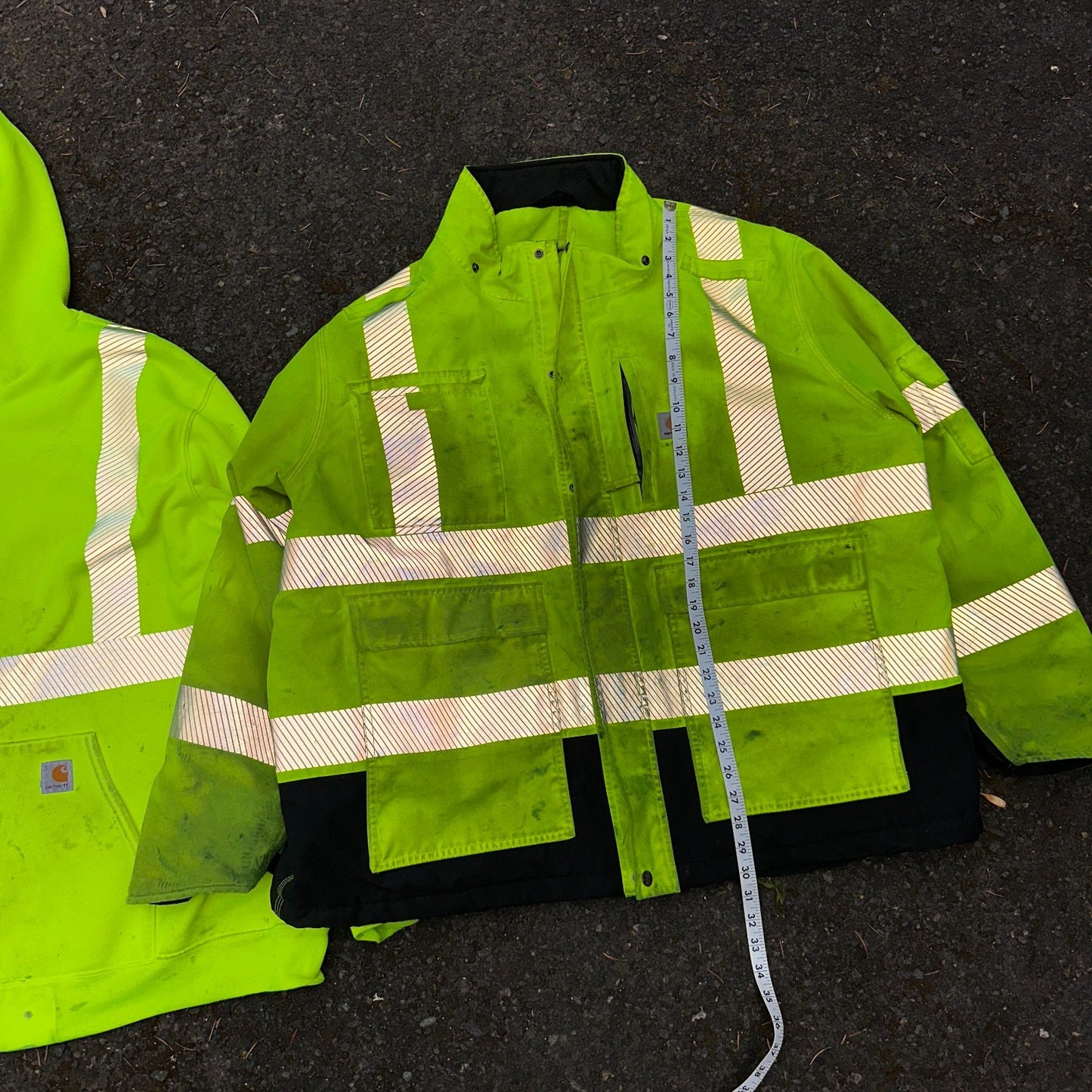 Carhartt Jacket Mens 2XL 100787 High-Visibility Waterproof Highlighter Hoodie