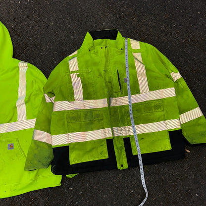 Carhartt Jacket Mens 2XL 100787 High-Visibility Waterproof Highlighter Hoodie