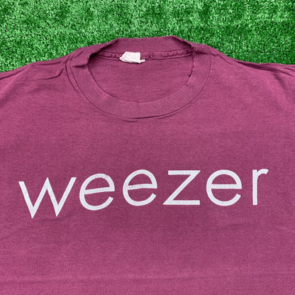 Weezer 90s Vintage T Shirt Album Promo Nirvana Rap Band Music Maroon 1994