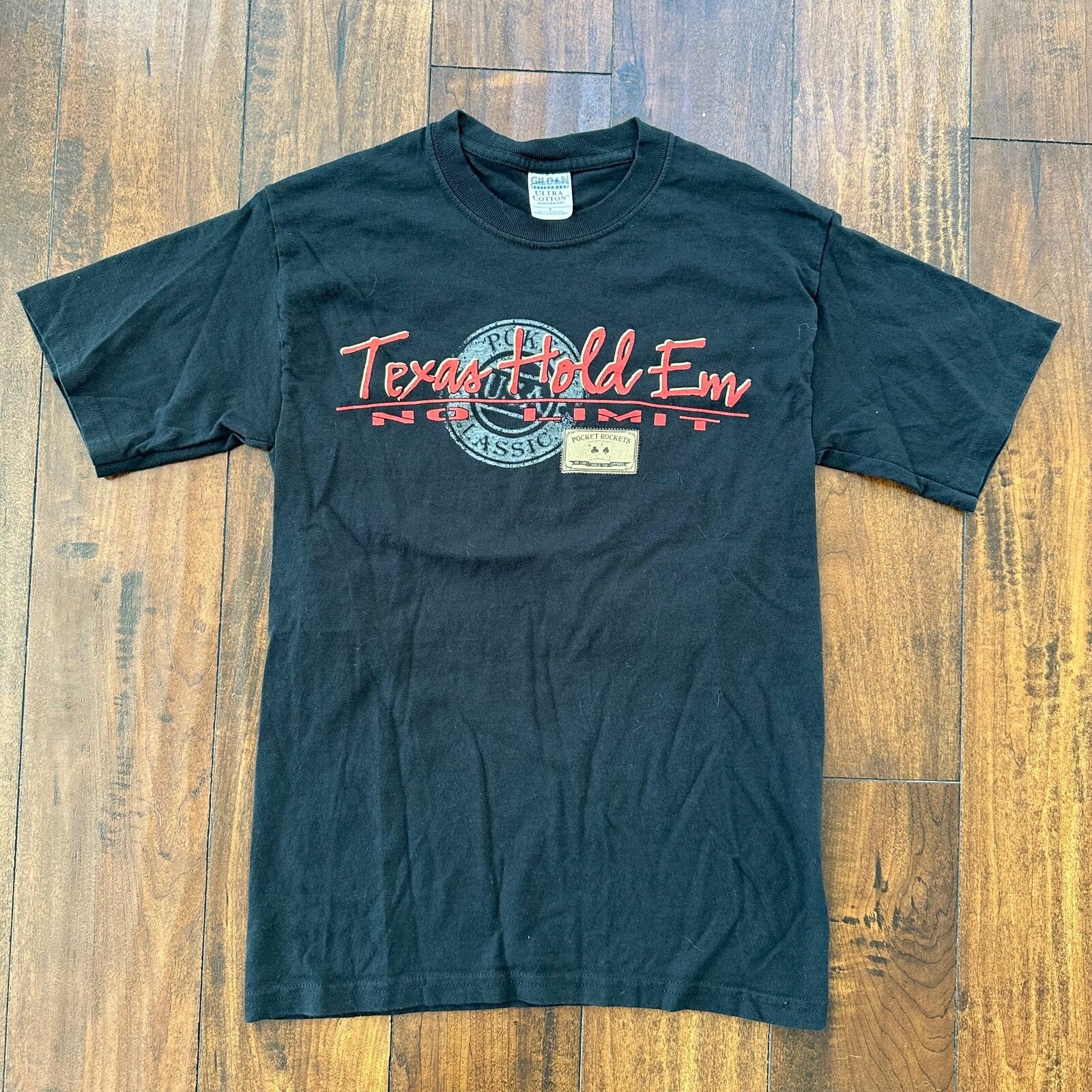 Texas Hold Em Vintage T Shirt Casino Y2K Black Vegas Sports Card Game Rap 90s