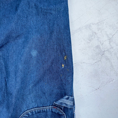 Big Mac Authentic Workwear Men's Bib Overalls 42x30 VTG Wash Blue Jean Denim