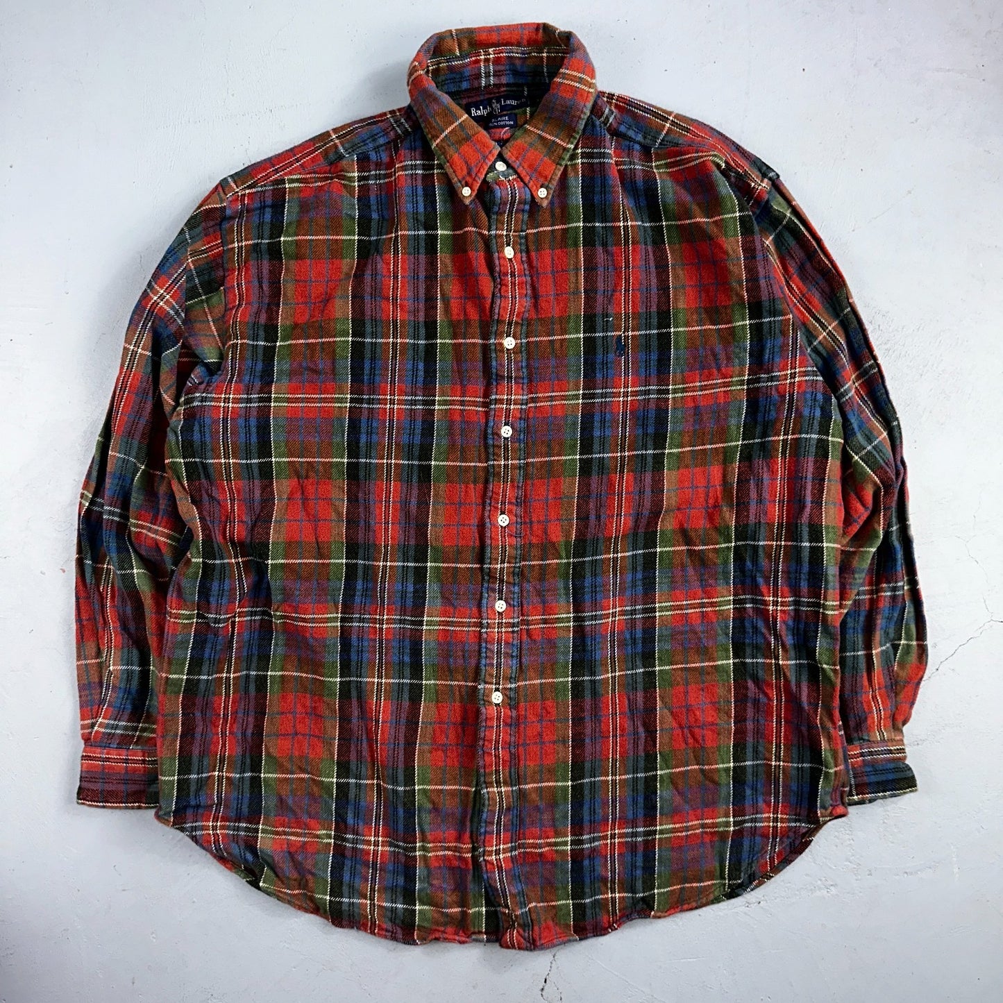 RALPH LAUREN Shirt Mens Size XL Button Up Plaid Long Sleeve Extra Large Blaire
