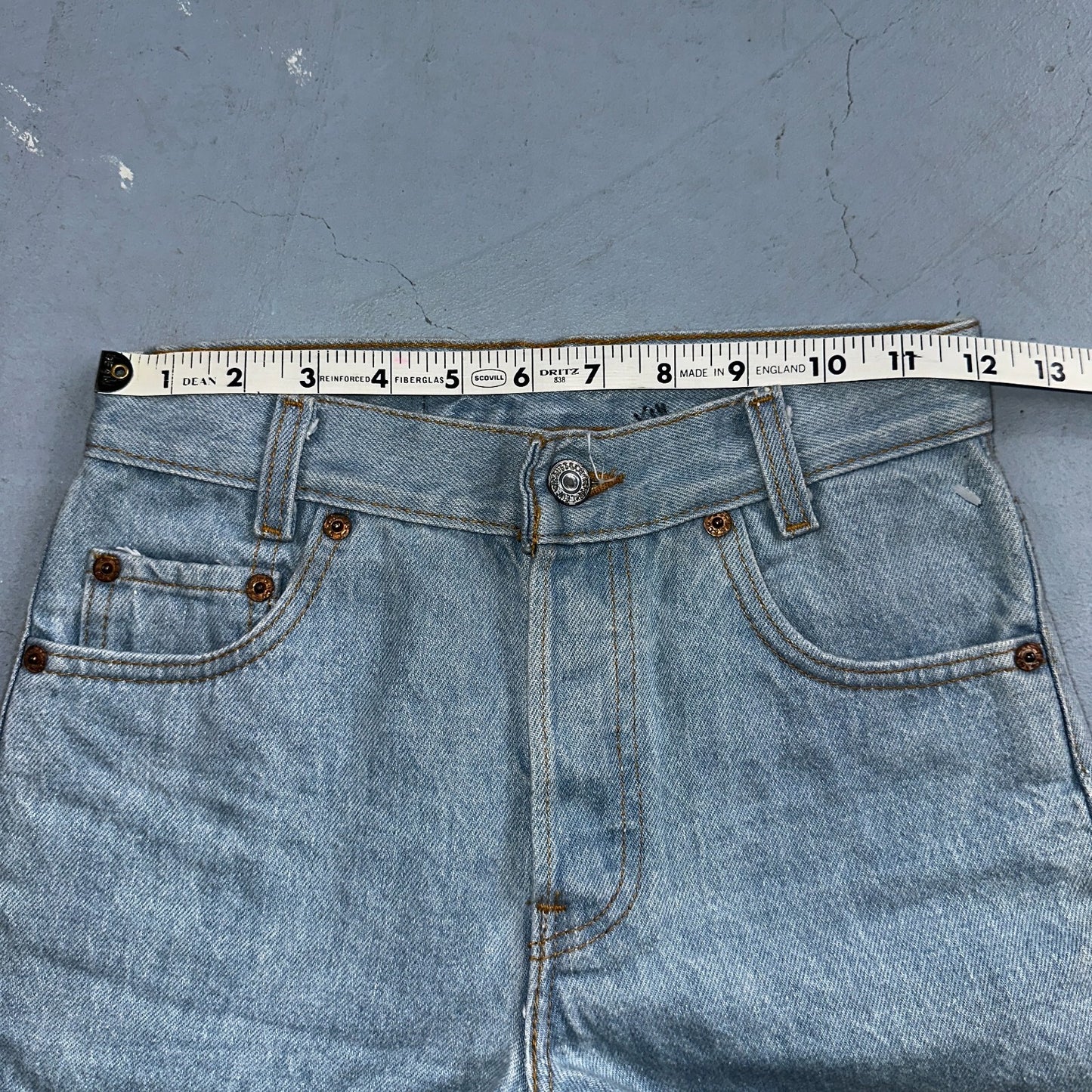 Levis 701 Vintage 90s USA XX Straight Leg Jeans Blue Light Wash 501 Rare 25x32