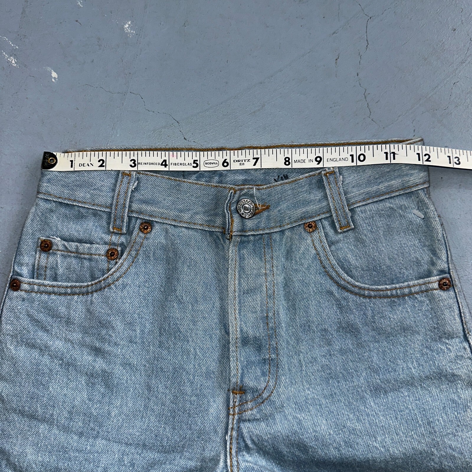 Levis 701 Vintage 90s USA XX Straight Leg Jeans Blue Light Wash 501 Rare 25x32