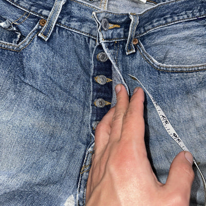Levis 501 Vintage 90s Y2K XX Straight Leg Jeans Blue Med Wash 32x29 Act 31x28