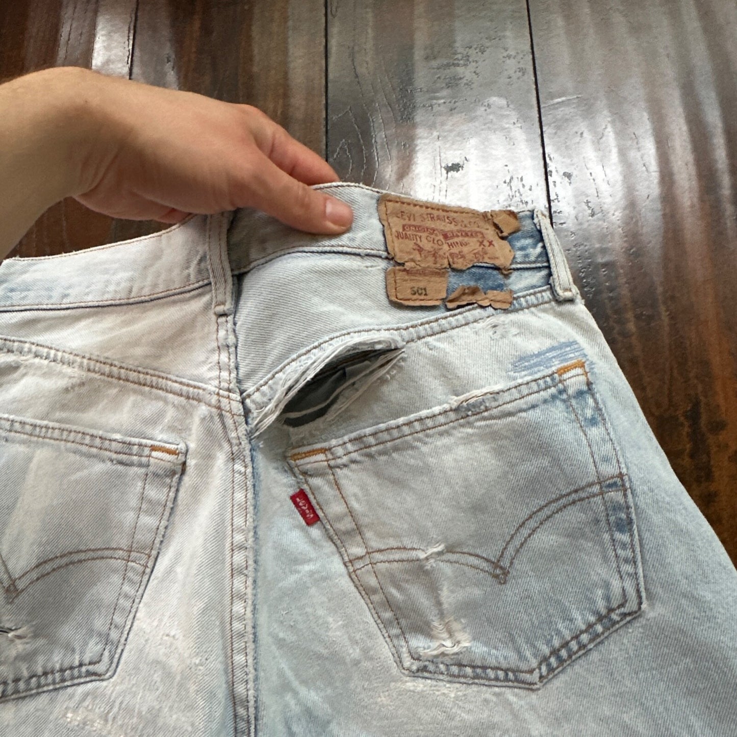 VTG Y2K Levis 501 Button Fly 31x32 Tag Jeans Light Wash 90s Blue XX Act 29x29