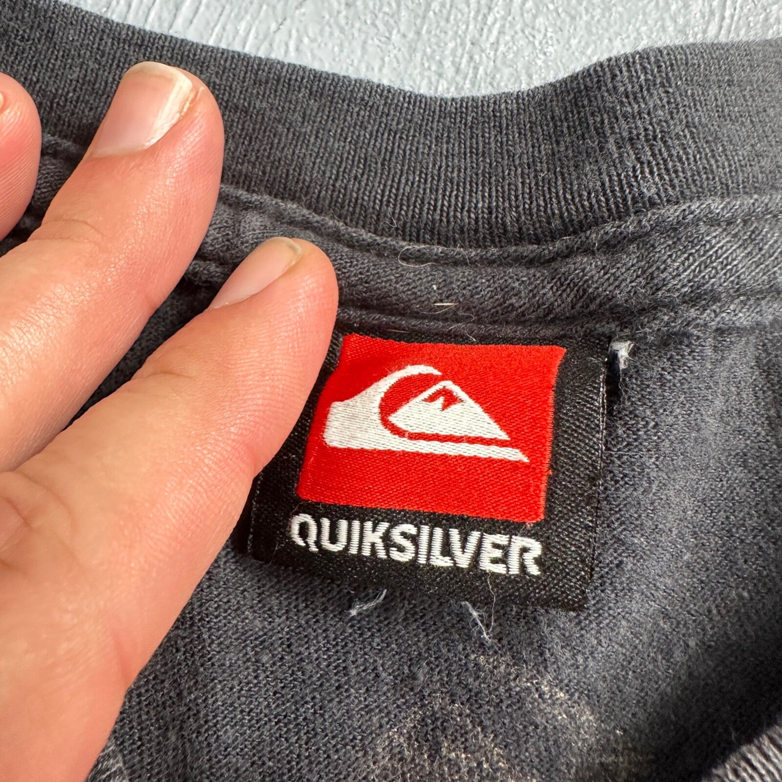 Quicksilver Y2K Basic VTG T Shirt Skater Core Skateboard Mexico Black Large