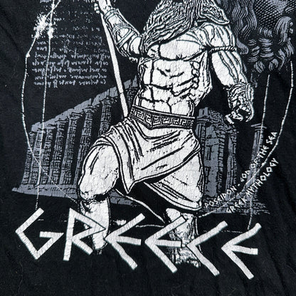 Poseidon Greece VTG T Shirt Black Greek God Fun Art Historical Figure Gym Strong