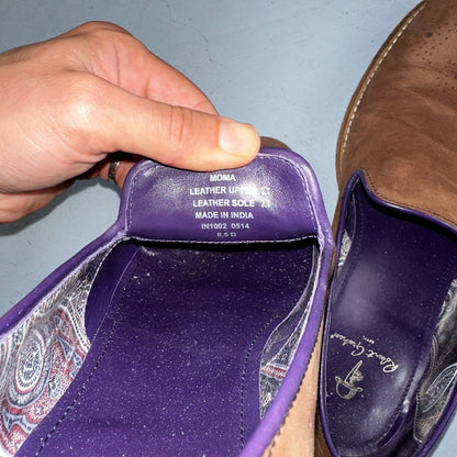 Men’s ROBERT GRAHAM Brown Suede Leather Fashion Loafers Sz 8.5 D