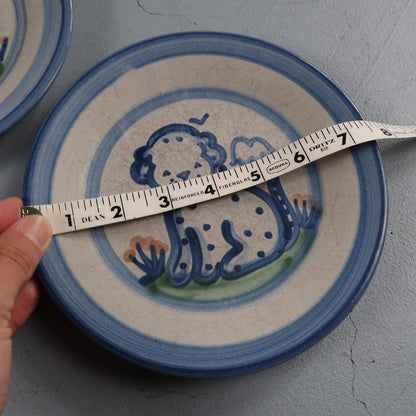 MA Hadley Dinner Stoneware Plate Platter Country Farm Dog And Cow Lot of 2