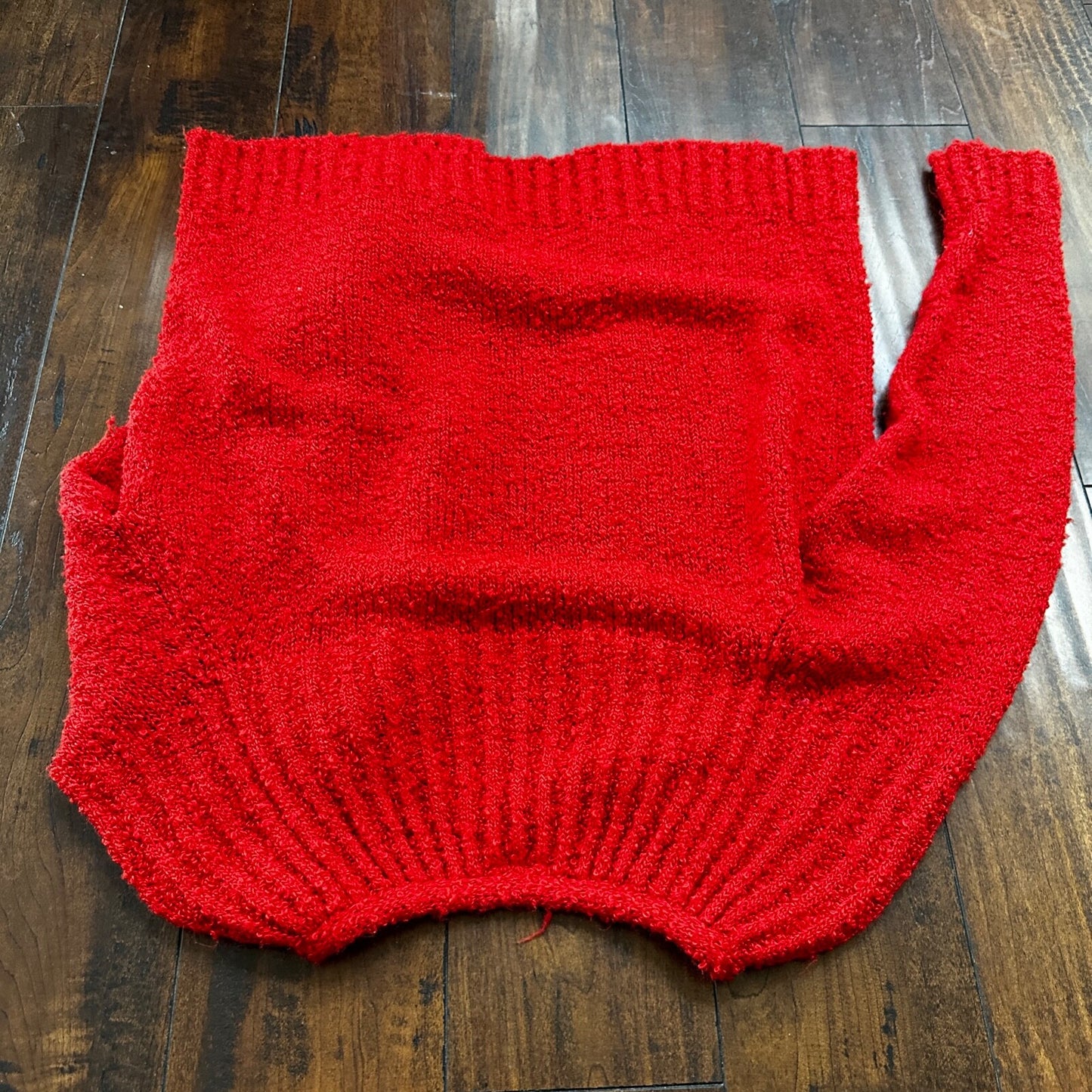 VTG Western Connection Sweater Red Women's M Rockabilly Terry Cotton Look