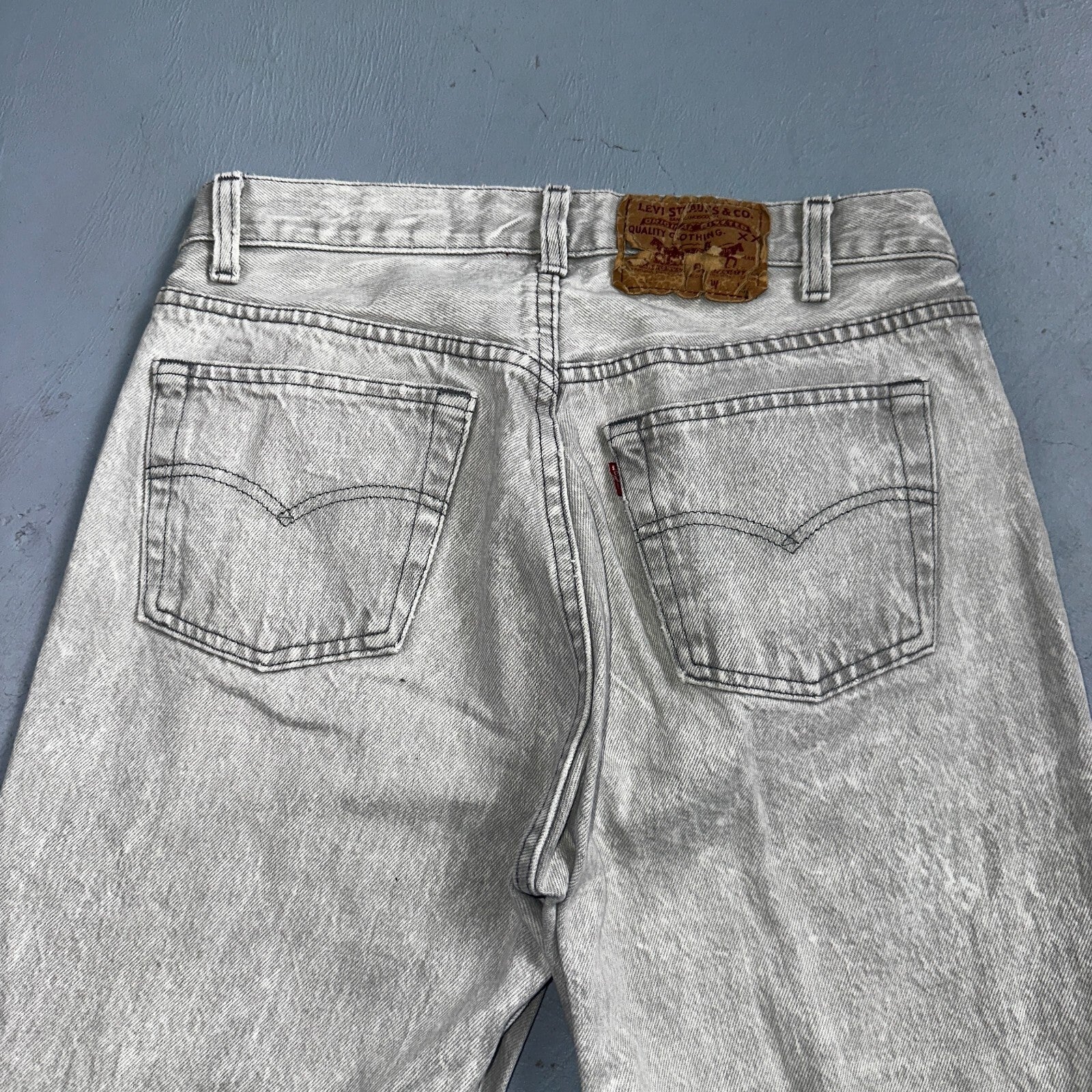 Levis 501 Vintage 90s USA XX Straight Leg Jeans Gray Light Wash 31x34 Act 29x32