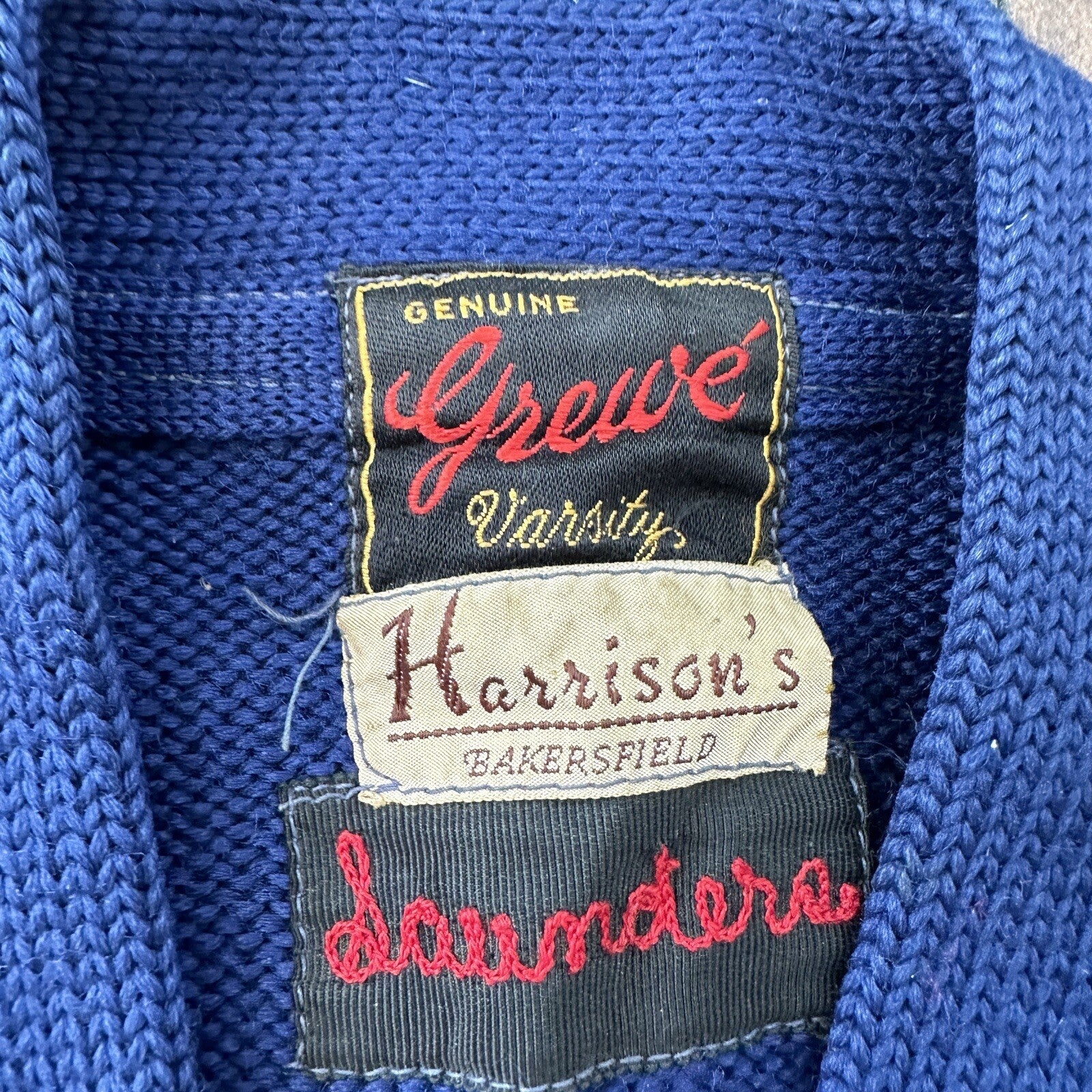 Vintage Men's Varsity Letter Sweater 50s Cardigan Grewe Sz 40 Rockabilly Wool